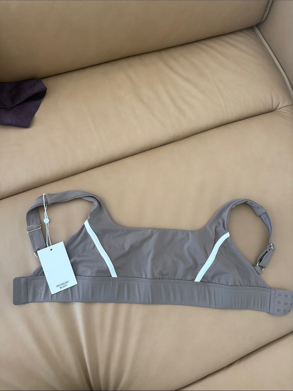 Monday Swimwear Gray Wireless Bralette with Light Trim